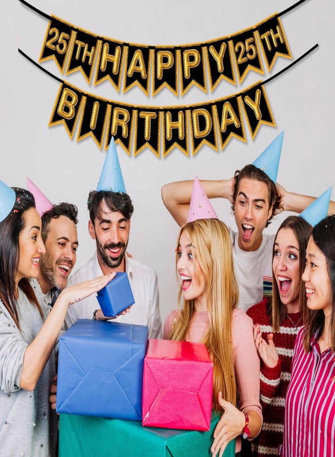 Wobbox 25th Happy Birthday Banner, 25th Happy Birthday Decoration Items (Brown) (FP4551) - Image 5